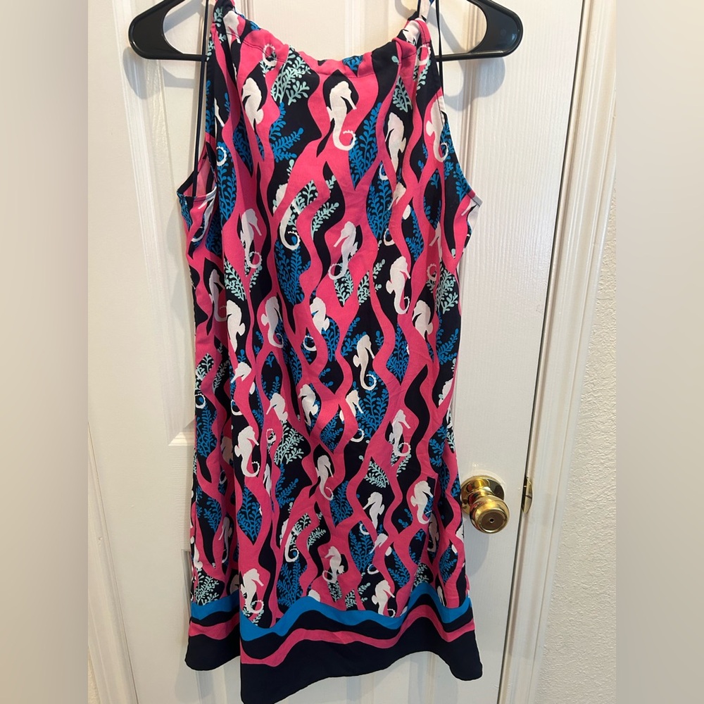 Crown & Ivy Pink and Blue Seahorse Kids Dress